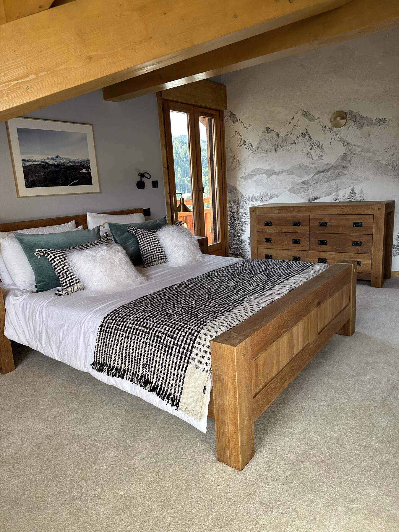 Made-up chalet bedroom