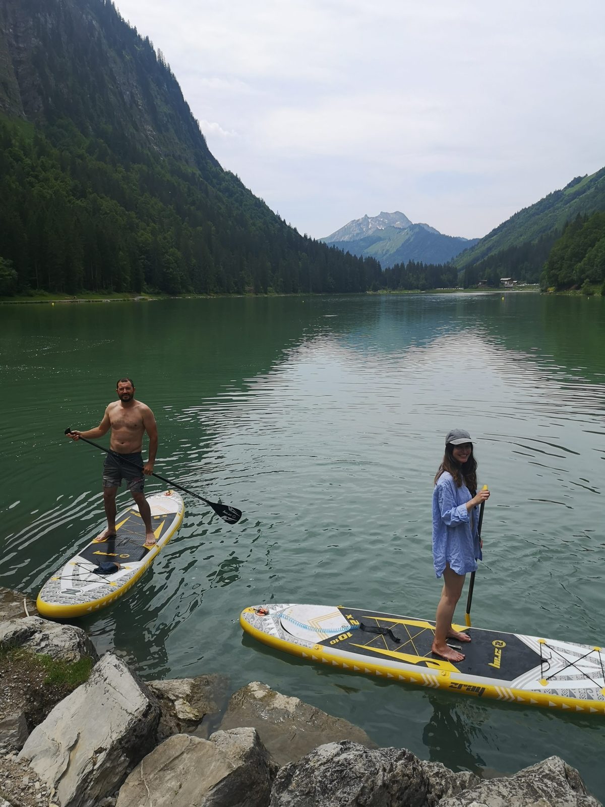 Paddleboarding on the lake