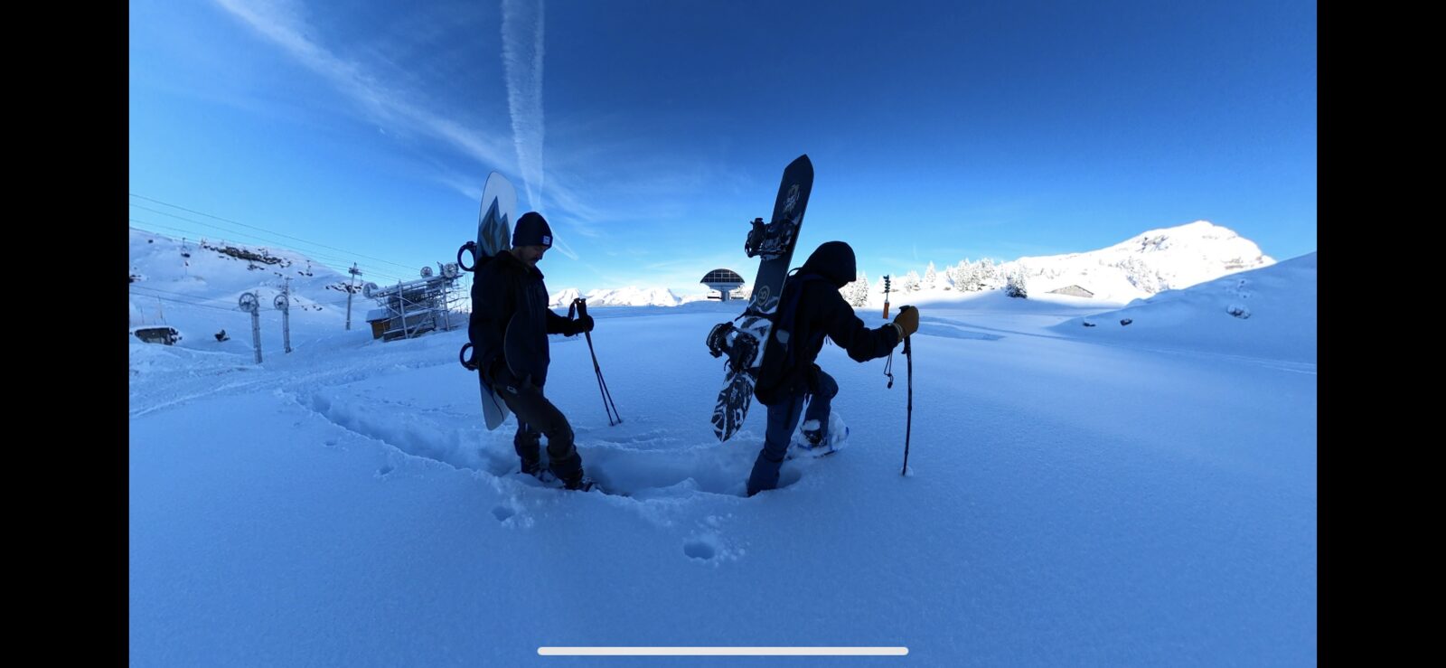 Ski tourers on the ridge