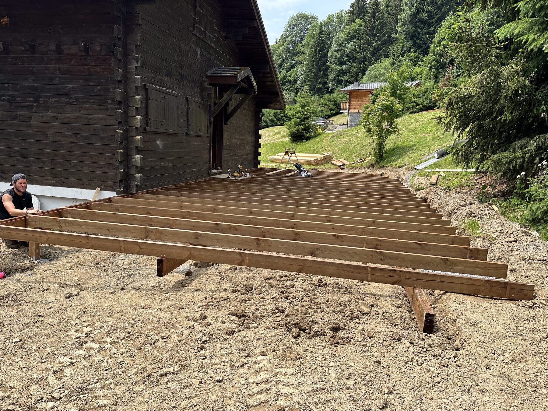 Golden timber sun deck