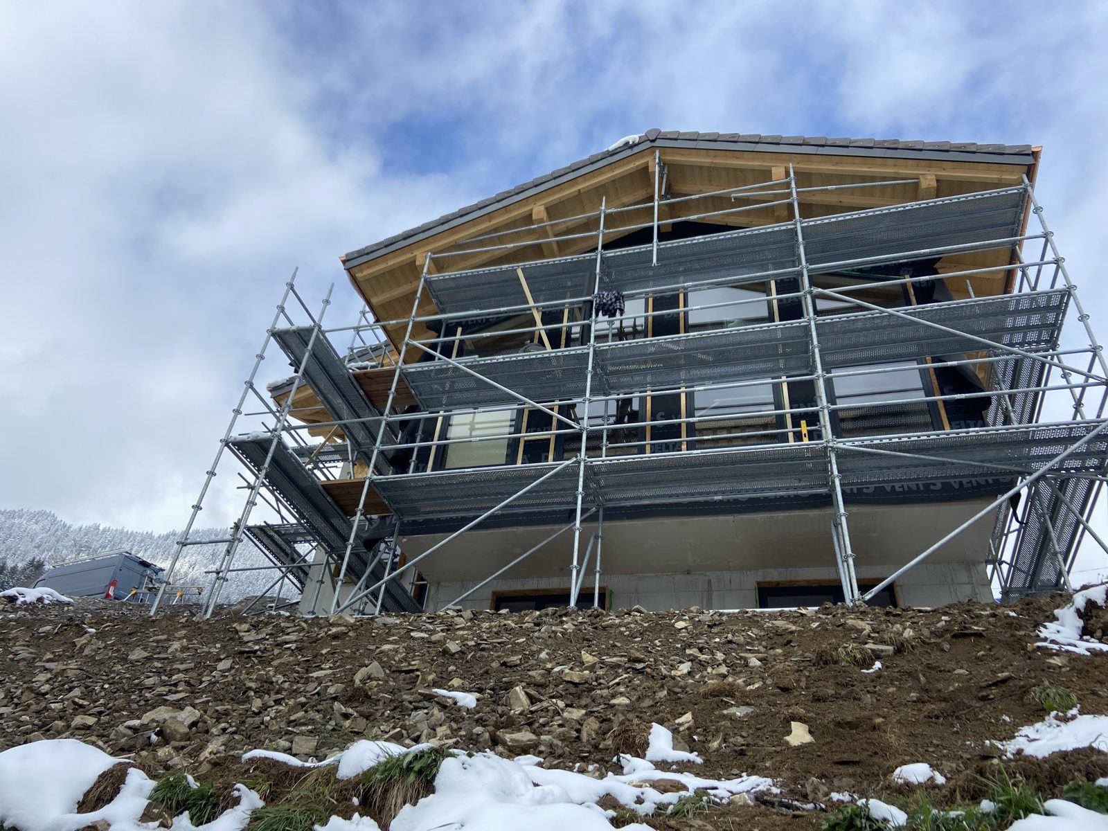 A chalet renovation underway